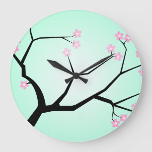 Cherry Blossoms Wall Clock Große Wanduhr