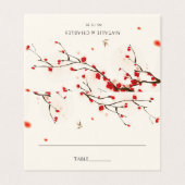 Cherry Blossoms Wasserfarbe Hochzeitsplatz (Außenseite Aufgefaltet)