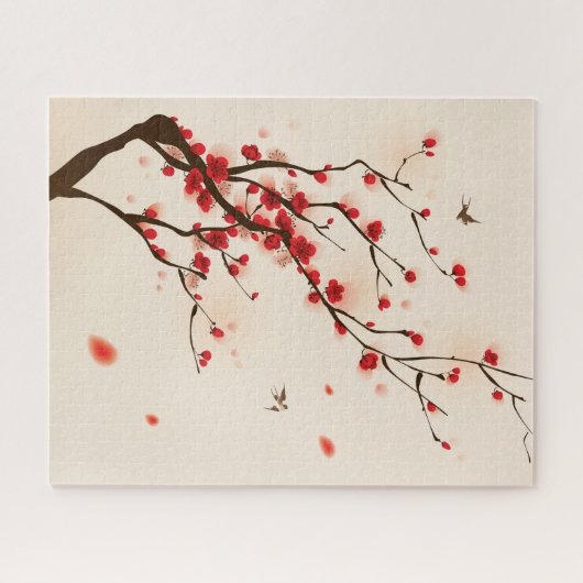 Cherry Blossoms Wasserfarbe Puzzle (Horizontal)