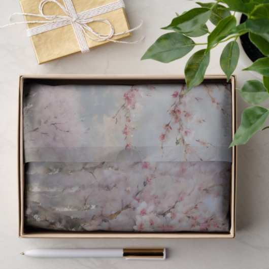 Cherry Blossoms Wasserfarbendekoupage Seidenpapier (Geschenk)