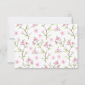 Cherry Blossoms Wasserfarbenhochzeit Danke Karte (Rückseite)