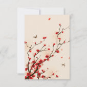 Cherry Blossoms Watercolor Floral Wedding RSVP (Rückseite)
