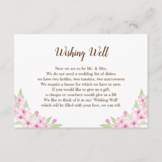 Cherry Blossoms Watercolor Wedding Guide Card Begleitkarte