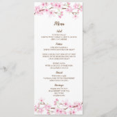 Cherry Blossoms Watercolor Wedding Menu Card Menükarte (Vorderseite)