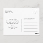 Cherry Blossoms Watercolor Wedding Vielen Dank Postkarte (Rückseite)