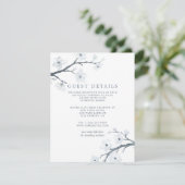 Cherry Blossoms Wedding Guest Details Begleitkarte (Stehend Vorderseite)