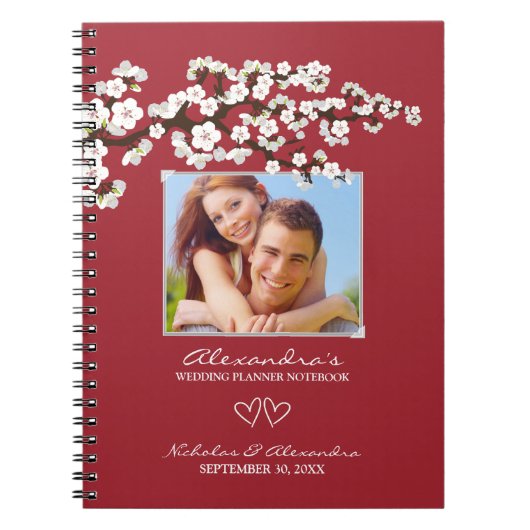 Cherry Blossoms Wedding Planner Notebook (aqua) Notizblock (Vorderseite)