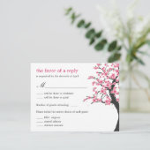 Cherry Blossoms Wedding RSVP Card (Stehend Vorderseite)