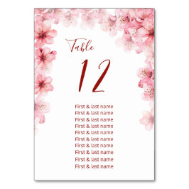 Cherry Blossoms Wedding Seating Chart Tischnummer