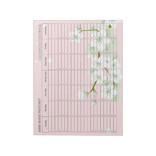 Cherry Blossoms Weekly Termin Notizblock (Rotiert)