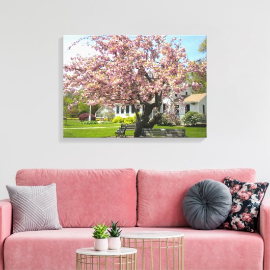 Cherry Blossoms Wrapped Canvas Leinwanddruck (Insitu (Wohnzimmer))