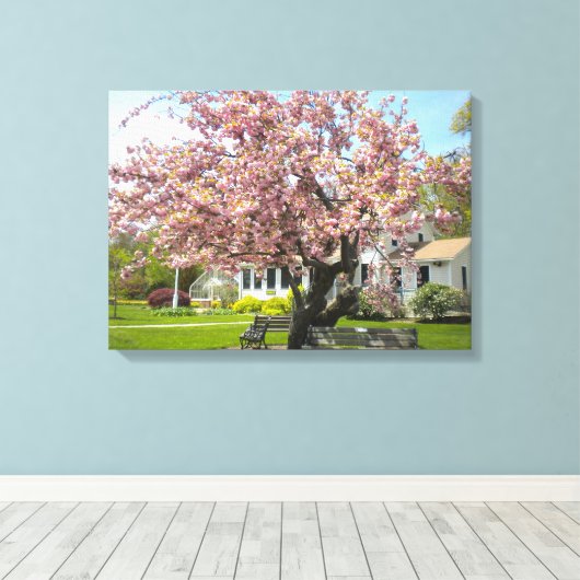 Cherry Blossoms Wrapped Canvas Leinwanddruck (Insitu (Holzboden))
