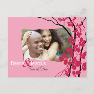 Cherry Blosssom Bella Save the Date Foto Ankündigungspostkarte