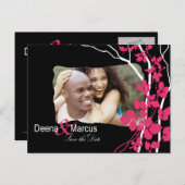 Cherry Blosssom Bella Save the Date Foto Ankündigungspostkarte (Vorne/Hinten)