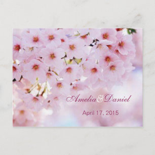 Cherry blubssom Einladungsantwort, UAWG Postcard Einladungspostkarte