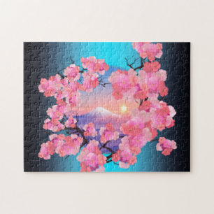 Cherry blüht auf dem Fuji Puzzle
