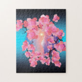 Cherry blüht auf dem Fuji Puzzle (Vertikal)