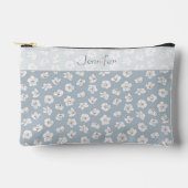 Cherry blüht auf Light Blue mit Name Zubehörtasche (Vorderseite)