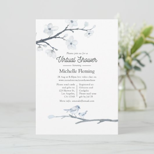 Cherry blüht Blütendusche Einladung (Stehend Vorderseite)