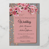 Cherry blüht die romantische Dusty-Rose Folieneinladung (Vorderseite)