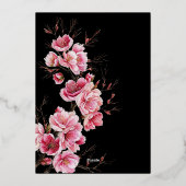 Cherry blüht die romantische Dusty-Rose Folieneinladung (Rückseite)