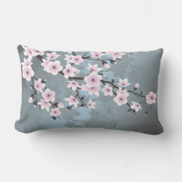 Cherry blüht floral Dusty Pink Blau Lendenkissen