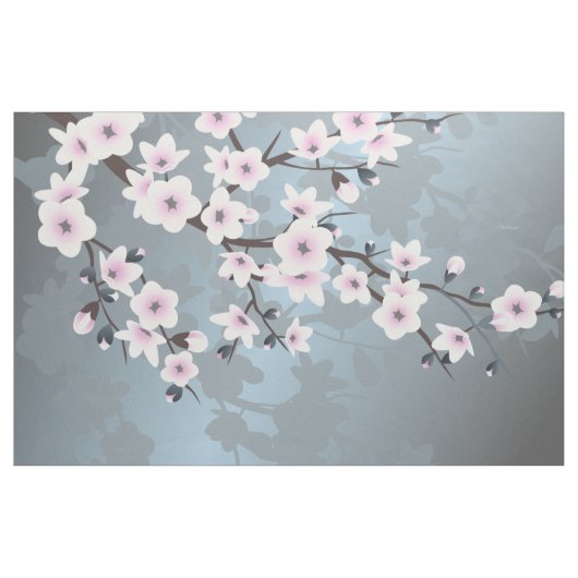 Cherry blüht floral Dusty Pink Blau Stoff (Yard (91,4 cm))