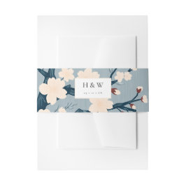 Cherry blüht japandi Hochzeitseinladung Einladungsbanderole