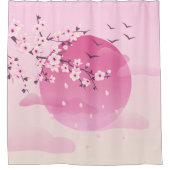 Cherry blüht japanische Landschaft Duschvorhang (Vorderseite)