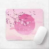 Cherry blüht japanische Landschaft Pink Mousepad (Mit Mouse)