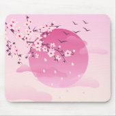 Cherry blüht japanische Landschaft Pink Mousepad (Vorne)