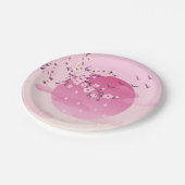 Cherry blüht japanische Landschaft Pink Pappteller (Schrägansicht)