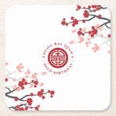 Cherry blüht Langlebigkeit Symbol Chinesischer Geb Rechteckiger Pappuntersetzer (Vorderseite)