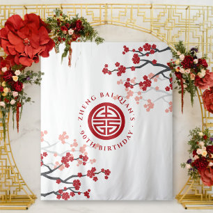 Cherry blüht Langlebigkeit Symbol Chinesischer Geb Wandteppich
