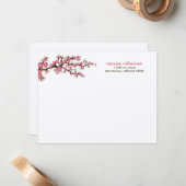 Cherry blüht mit benutzerdefinierten flachen Mitte Mitteilungskarte (Vorderseite/Rückseite Beispiel)