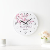 Cherry blüht neuerdings Namen White Pink Große Wanduhr (Zuhause)