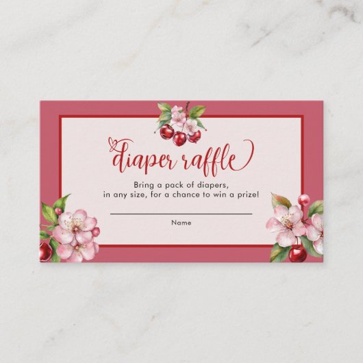 Cherry blüht Pink Babydusche Windelwindeln Begleitkarte (Vorderseite)