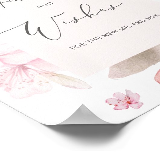 Cherry blüht Ratschläge und Wünsche für Neugeboren Poster (Ecke)