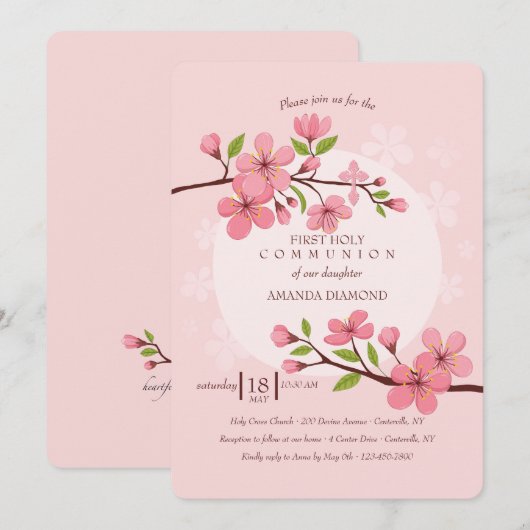 Cherry blüht religiöse Einladung (Vorne/Hinten)