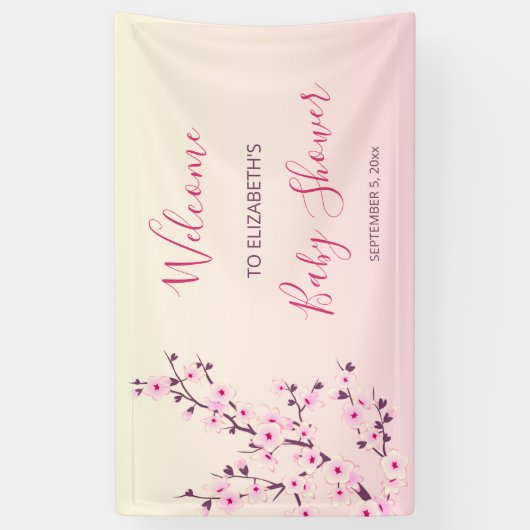 Cherry blüht rosa Blütendusche Banner (Vertikal)