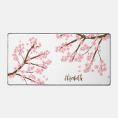 Cherry blüht Sakura Individuelle Name Monogram Schreibtischunterlage (Vorderseite)