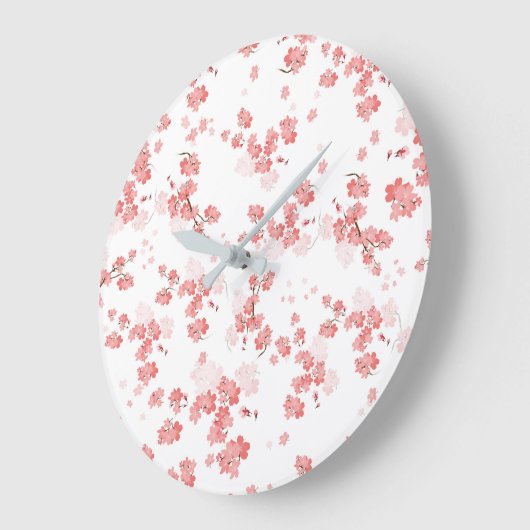 Cherry Blume 2 Große Wanduhr (Winkel)