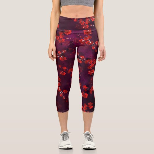Cherry Blume 3 Capri Leggings (Vorderseite)