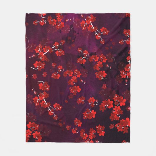Cherry Blume 3 Fleecedecke (Vorderseite)