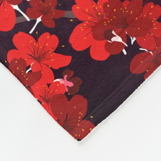 Cherry Blume 3 Fleecedecke (Ecke)