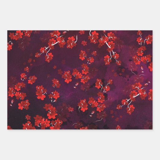 Cherry Blume 3 Geschenkpapier Set (Vorderseite 2)