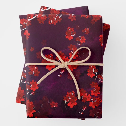 Cherry Blume 3 Geschenkpapier Set (Beispiel)