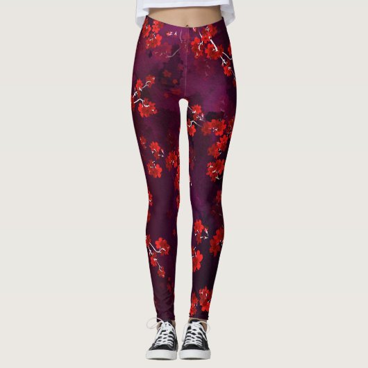 Cherry Blume 3 Leggings (Vorderseite)
