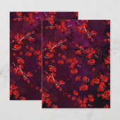 Cherry Blume 3 Mitteilungskarte (Vorne/Hinten)
