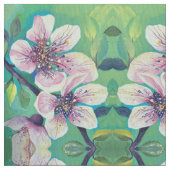 Cherry Blume Blossom Handgemalt Wasserfarbe Stoff (Nahaufnahme)